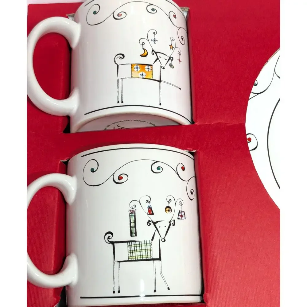 SAKURA by ONEIDA Holiday Patchwork 16 Piece Set 4 Mugs Plates Silverware NEW